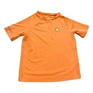 Art Class Boys' Short Sleeve Sun Printed Rash Guard Top (Orange, Size Small 6/7)